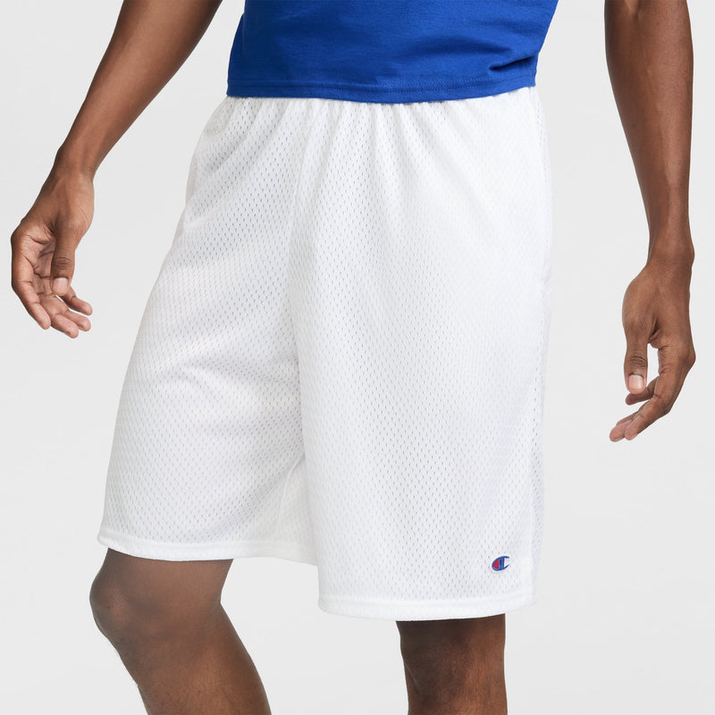 Champion 9" Classic Mesh Shorts, C Logo in White