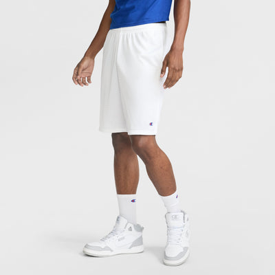 Champion 9" Classic Mesh Shorts, C Logo in White