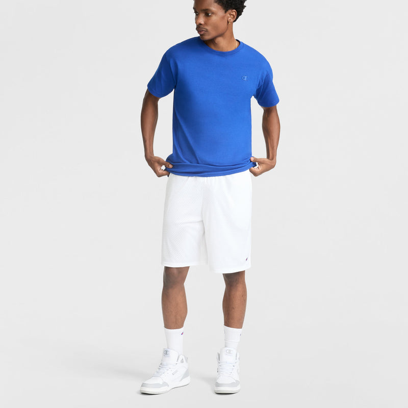 Champion 9" Classic Mesh Shorts, C Logo in White