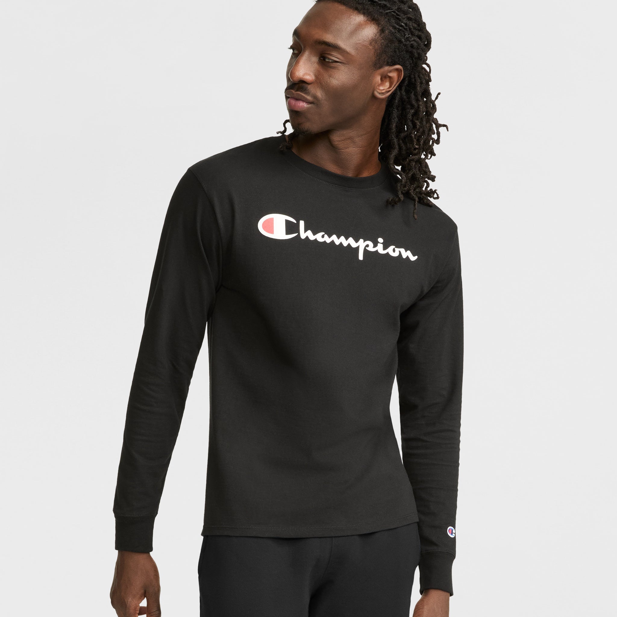 Classic Graphic Long-Sleeve T-Shirt, Script Logo - Main Image