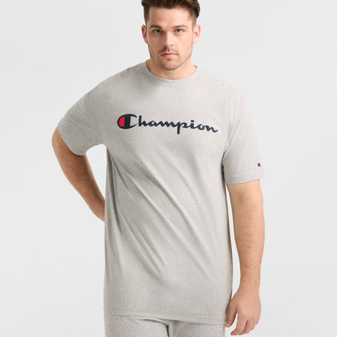 Champion Classic Graphic T-Shirt, Script Logo - Big & Tall in New Manhattan Mist Heather