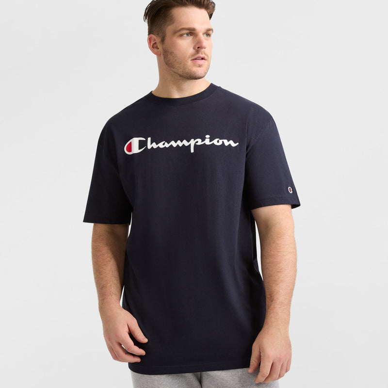 Champion Classic Graphic T-Shirt, Script Logo - Big & Tall in Navy