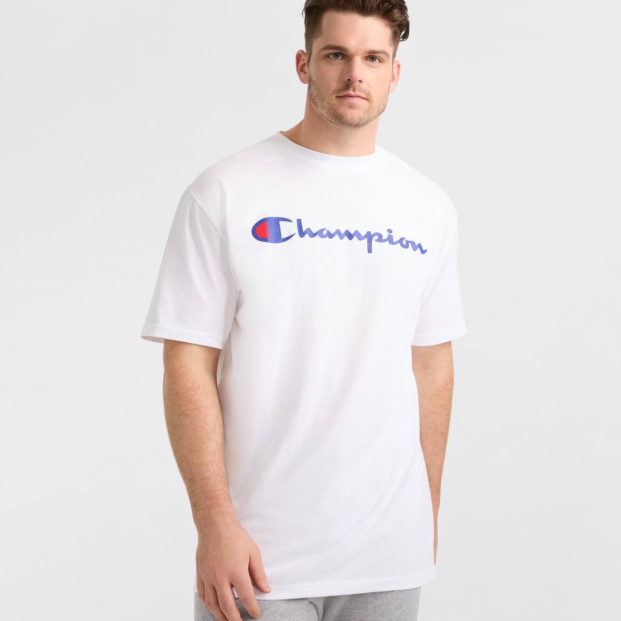 Champion Script T Shirt Classic Graphic T-Shirt, Script Logo Big Tall