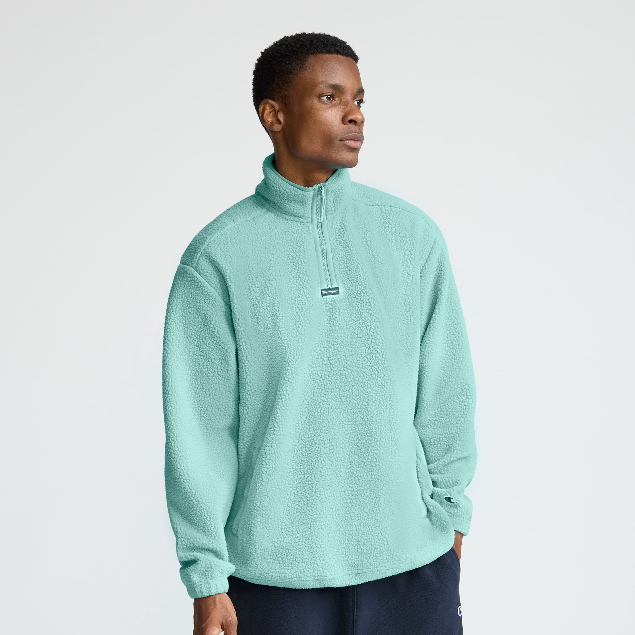 Champion Micro Fleece 1/4 Zip in Milky Way Bl