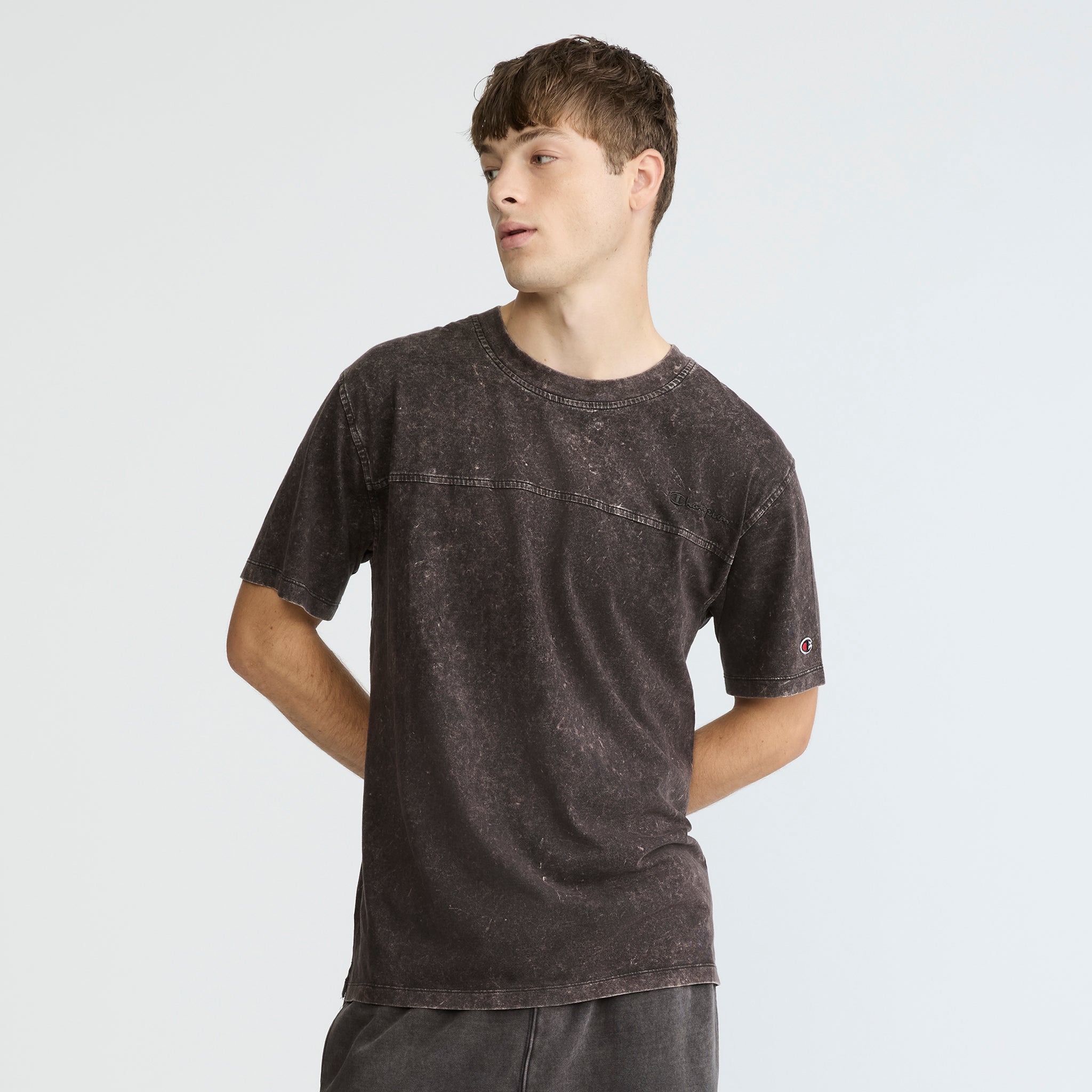 Champion Vintage Wash Knit T-Shirt in Black