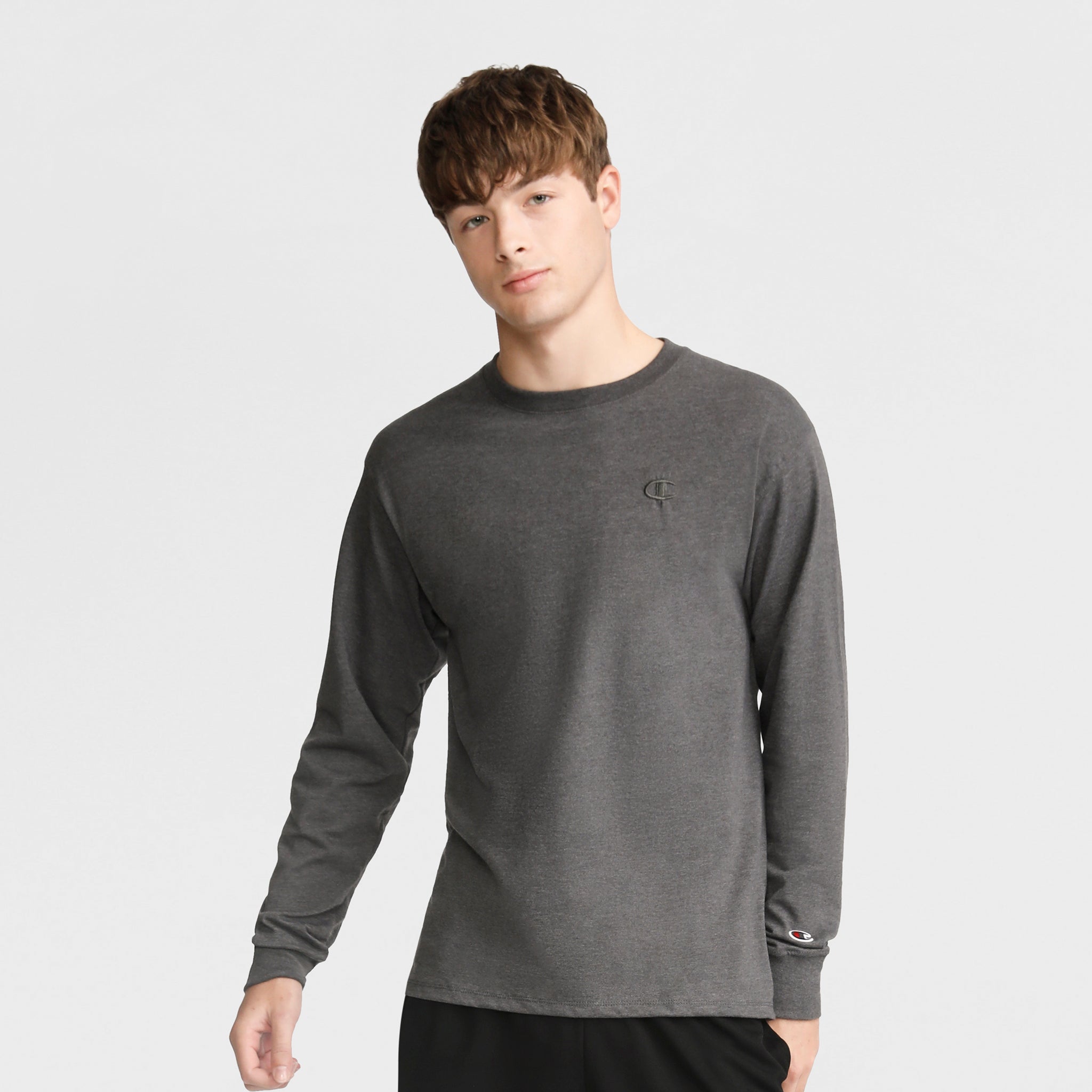 Classic Long Sleeve T-Shirt, Embroidered C Logo - Champion