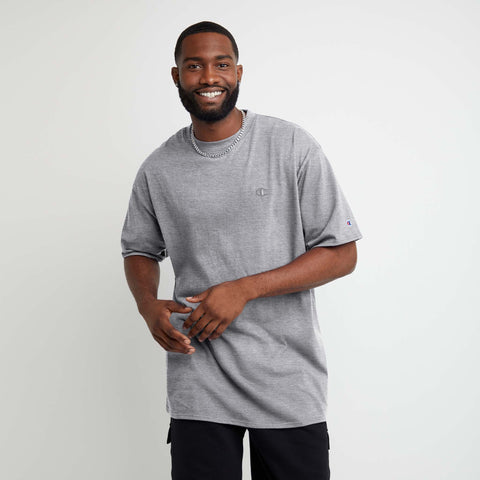 Champion Classic T-Shirt, C Logo - Big & Tall in New Manhattan Mist Heather