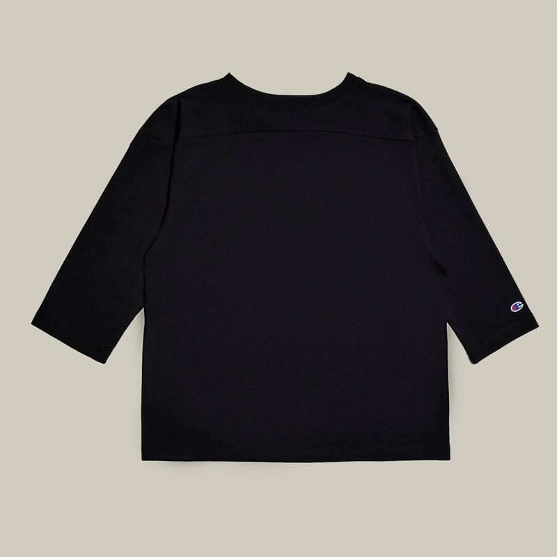 Champion USA 3/4 Sleeve Football T-Shirt in Black
