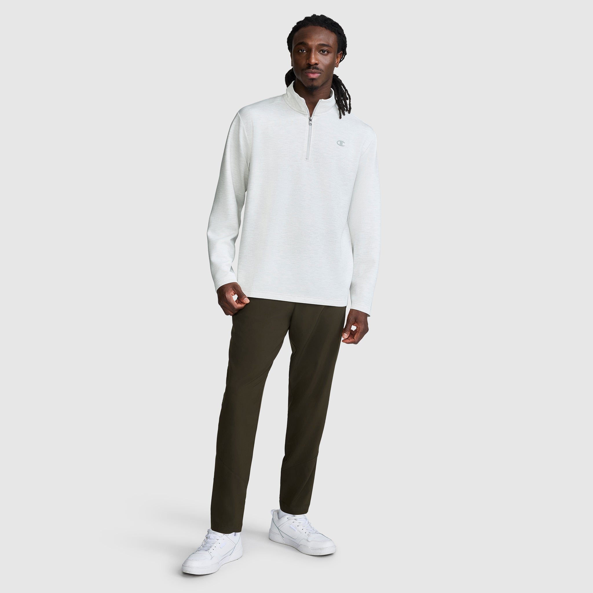Sport Long Sleeve 1/4 Zip Mockneck, C Logo – Champion