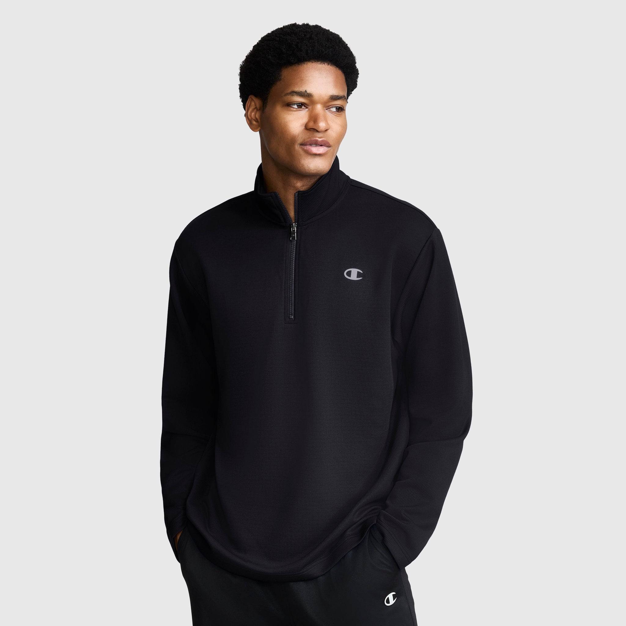 Sport Long Sleeve 1/4 Zip Mockneck, C Logo – Champion