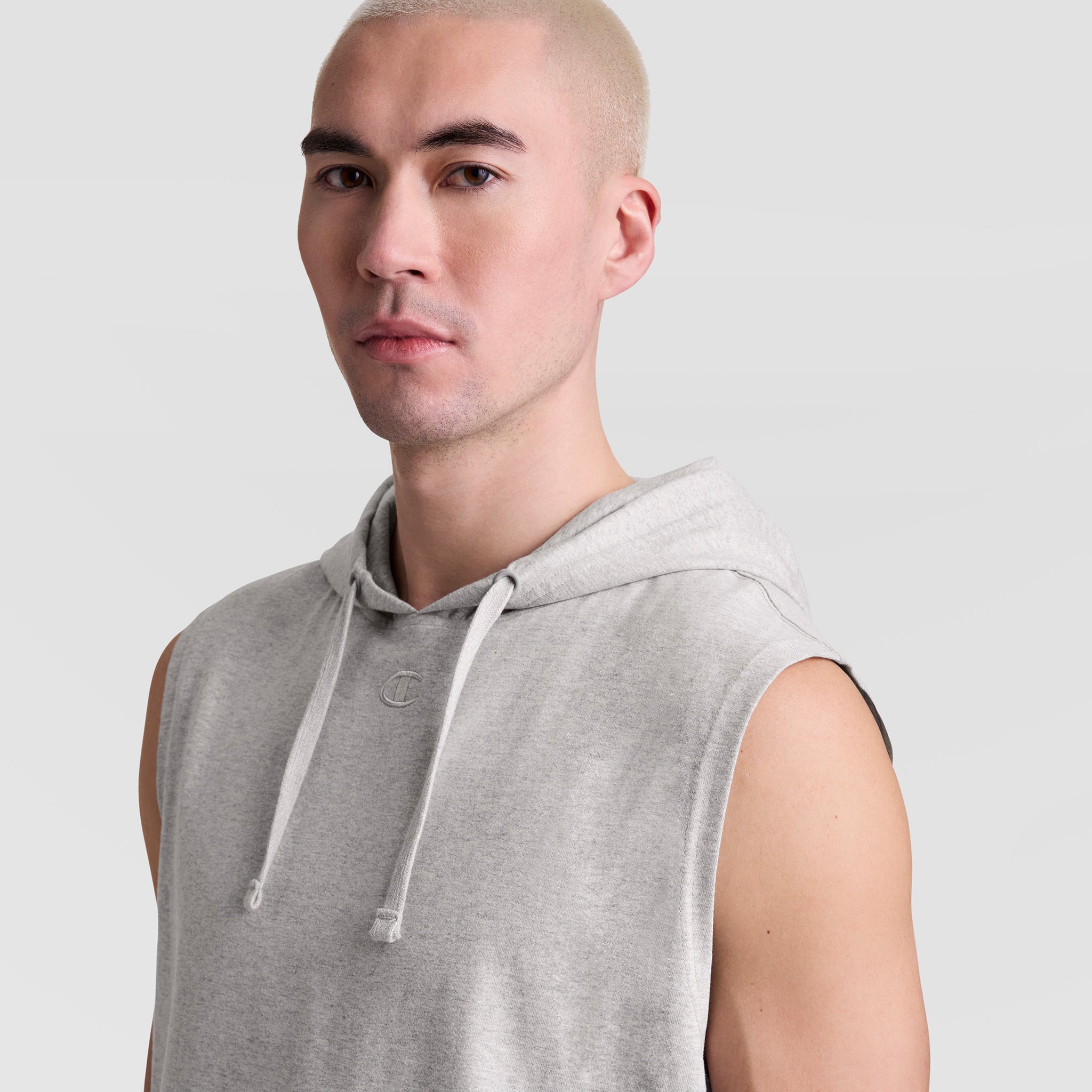 Sleeveless Hoodie, Embroidered C Logo – Champion