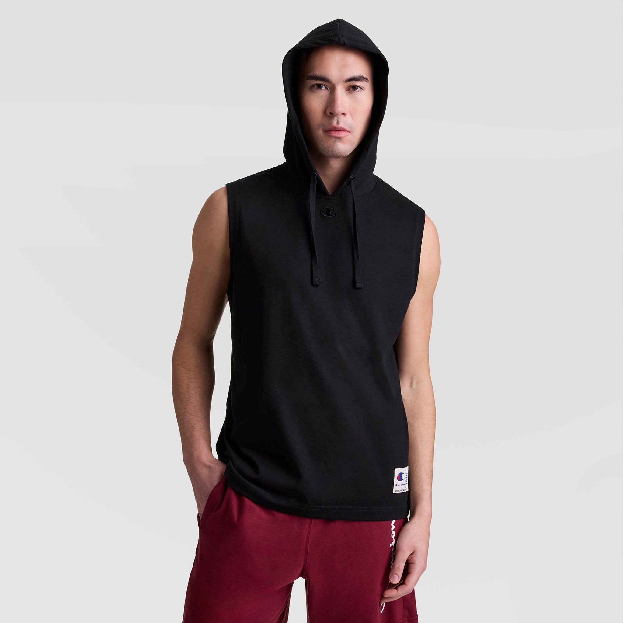 Sleeveless Hoodie, C Logo – Champion