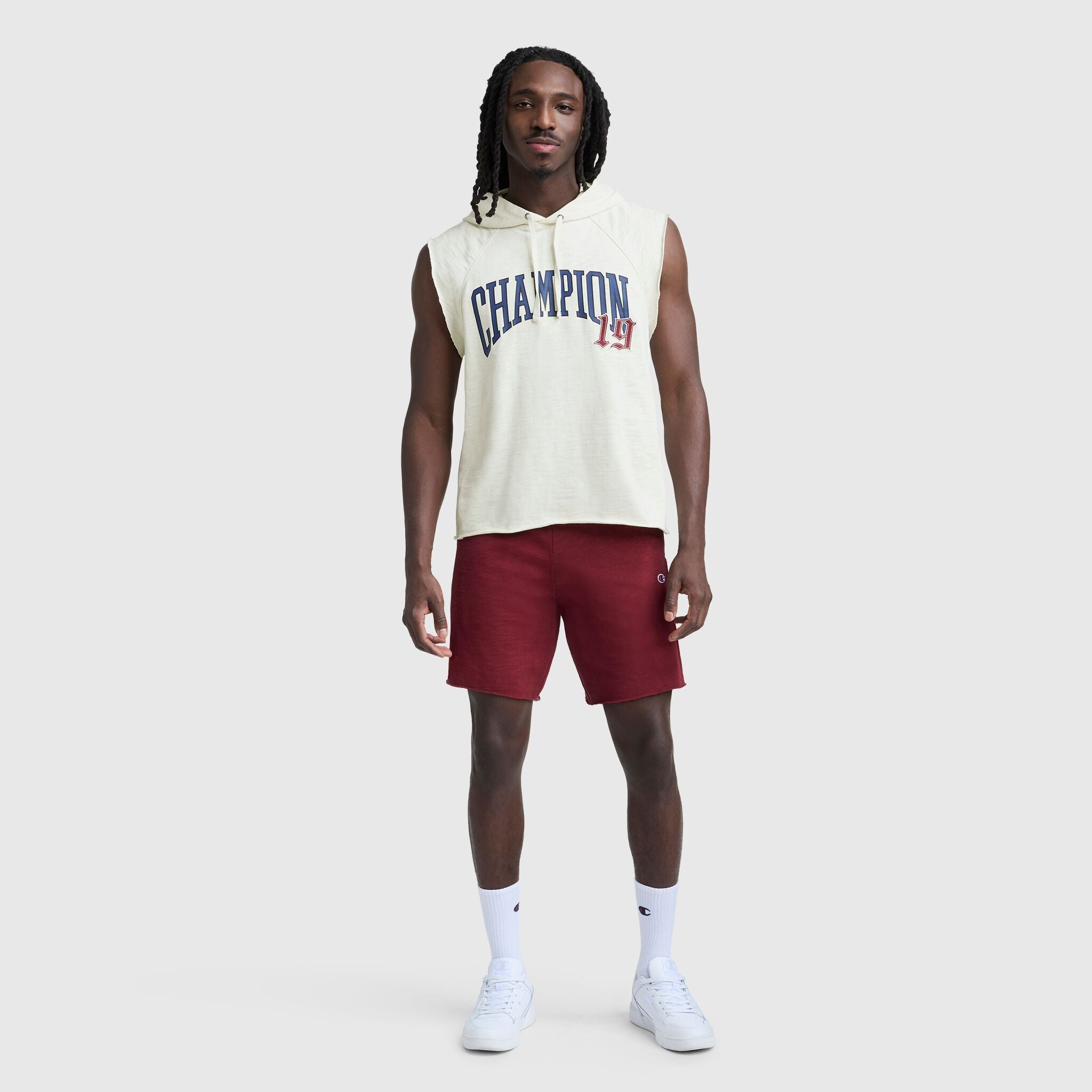 Modern Retro Washed Sleeveless Hoodie, C Logo – Champion