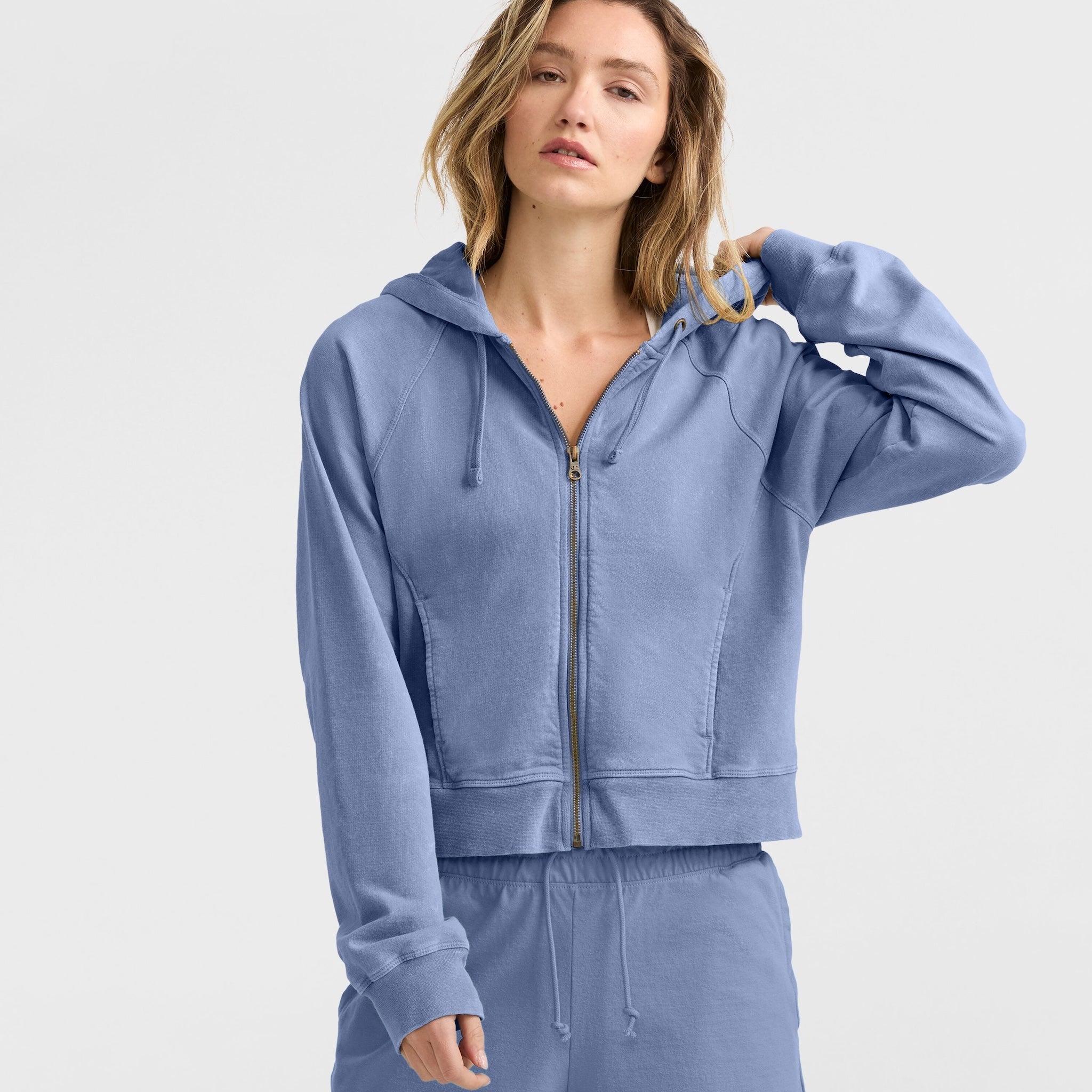 Vintage Wash Zip-Up Hoodie, C Logo