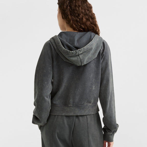 Vintage Wash Zip-Up Hoodie, C Logo - Champion 