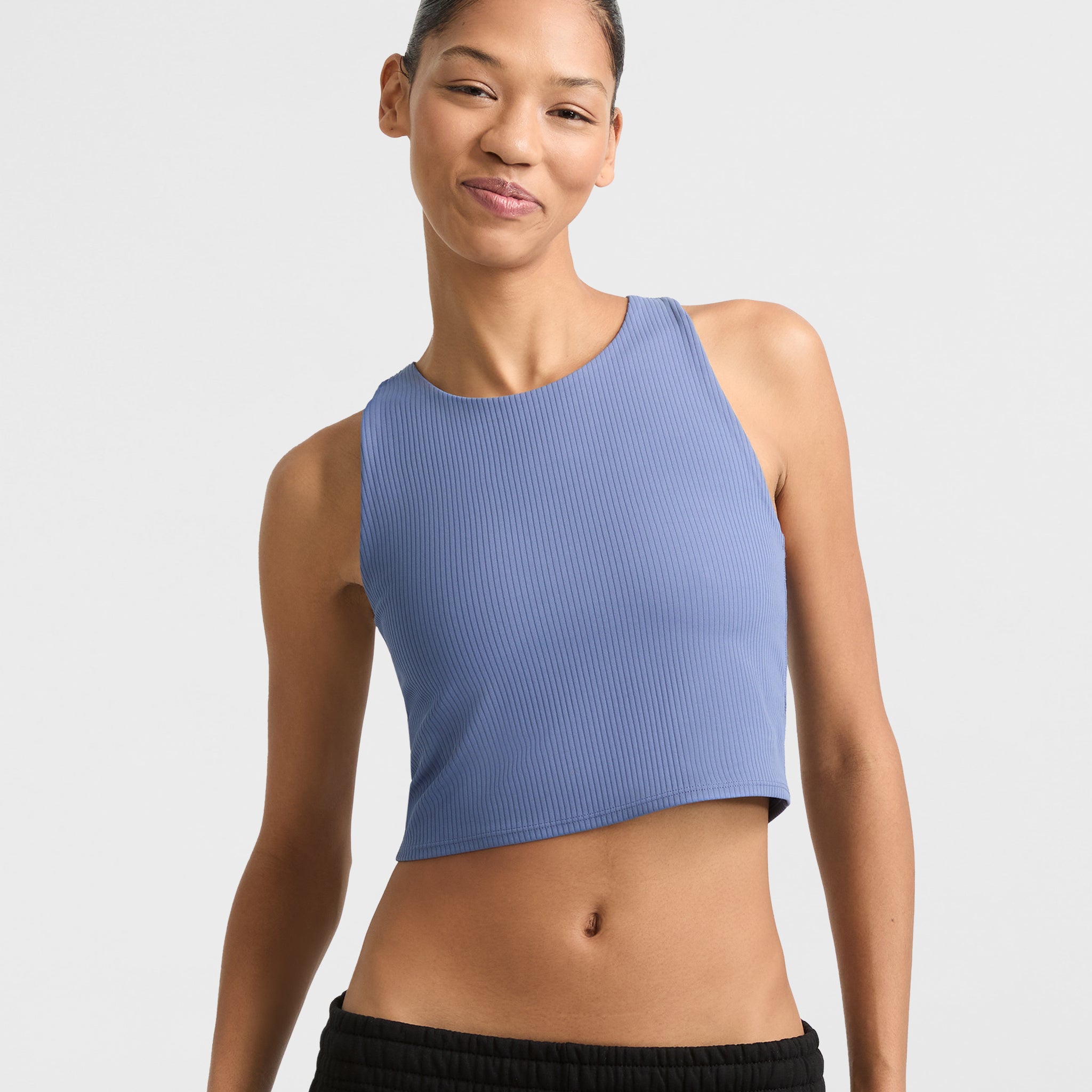 Navy Champion Cropped Tops Champion 1022AL Women's V-Neck Crop Top