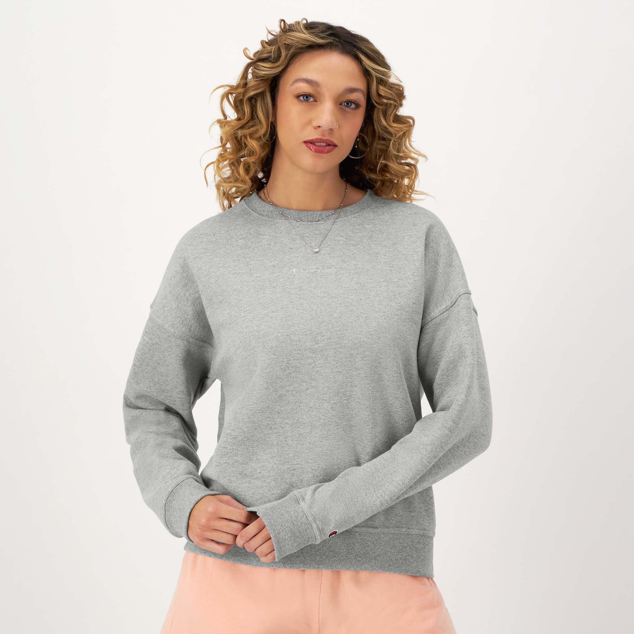 Fleece Sweatshirt Grey Champion Crewneck Womens Champion Women's