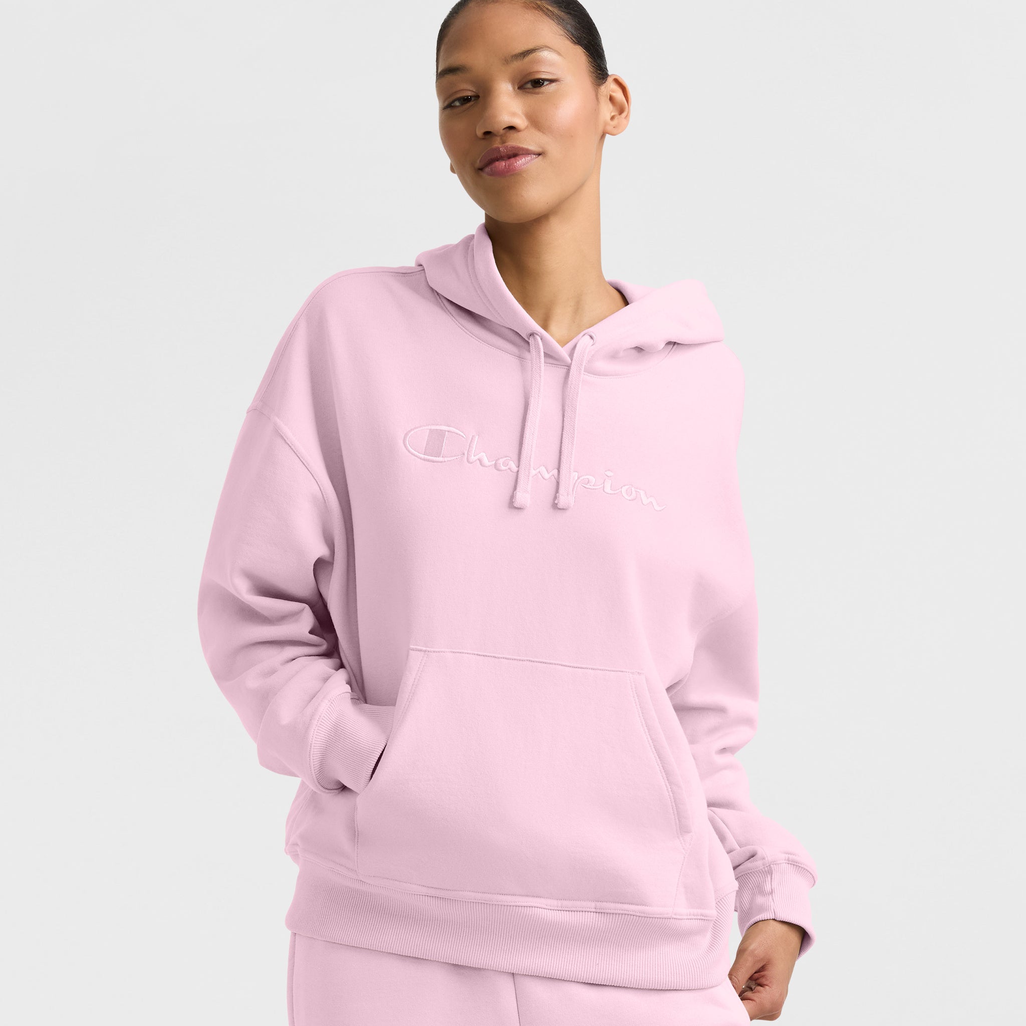 Champion Clothing Mens Light Pink Champion Hoodie Pullover Hoodie