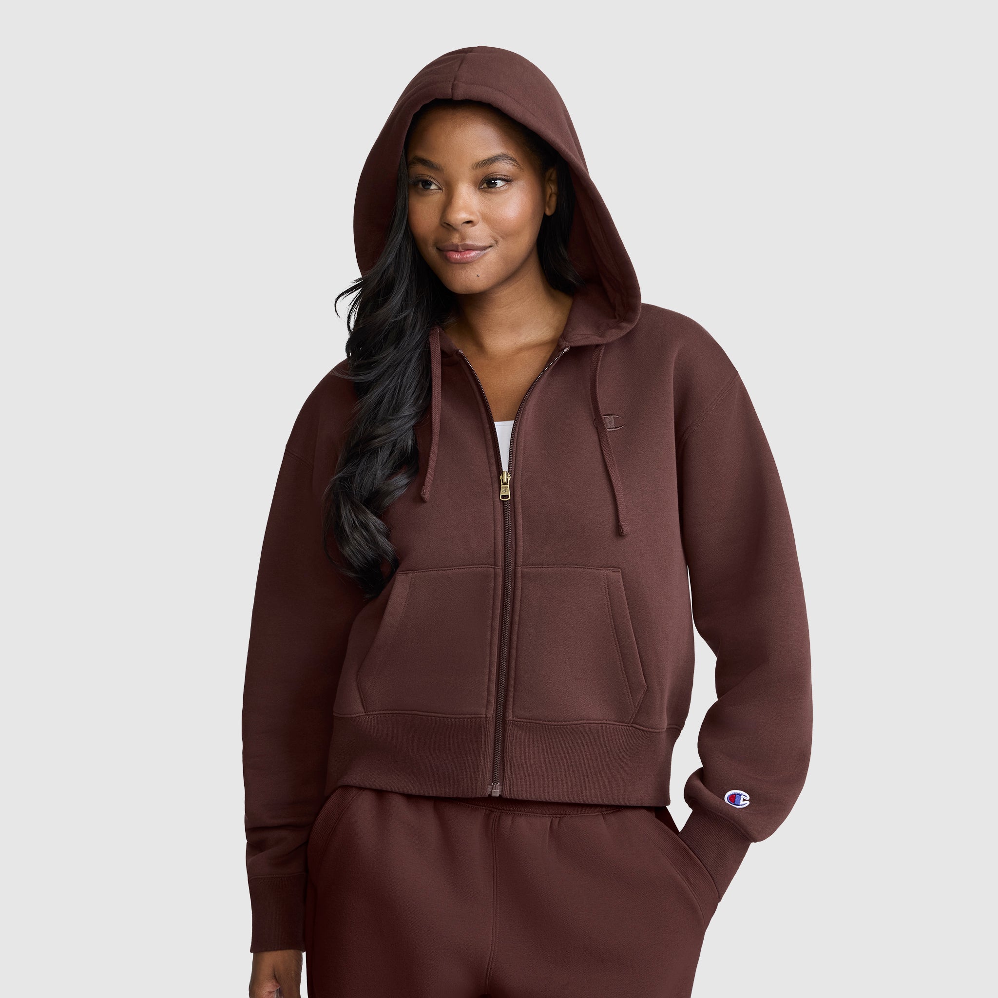 Cropped Zip-Up Hoodie – Champion