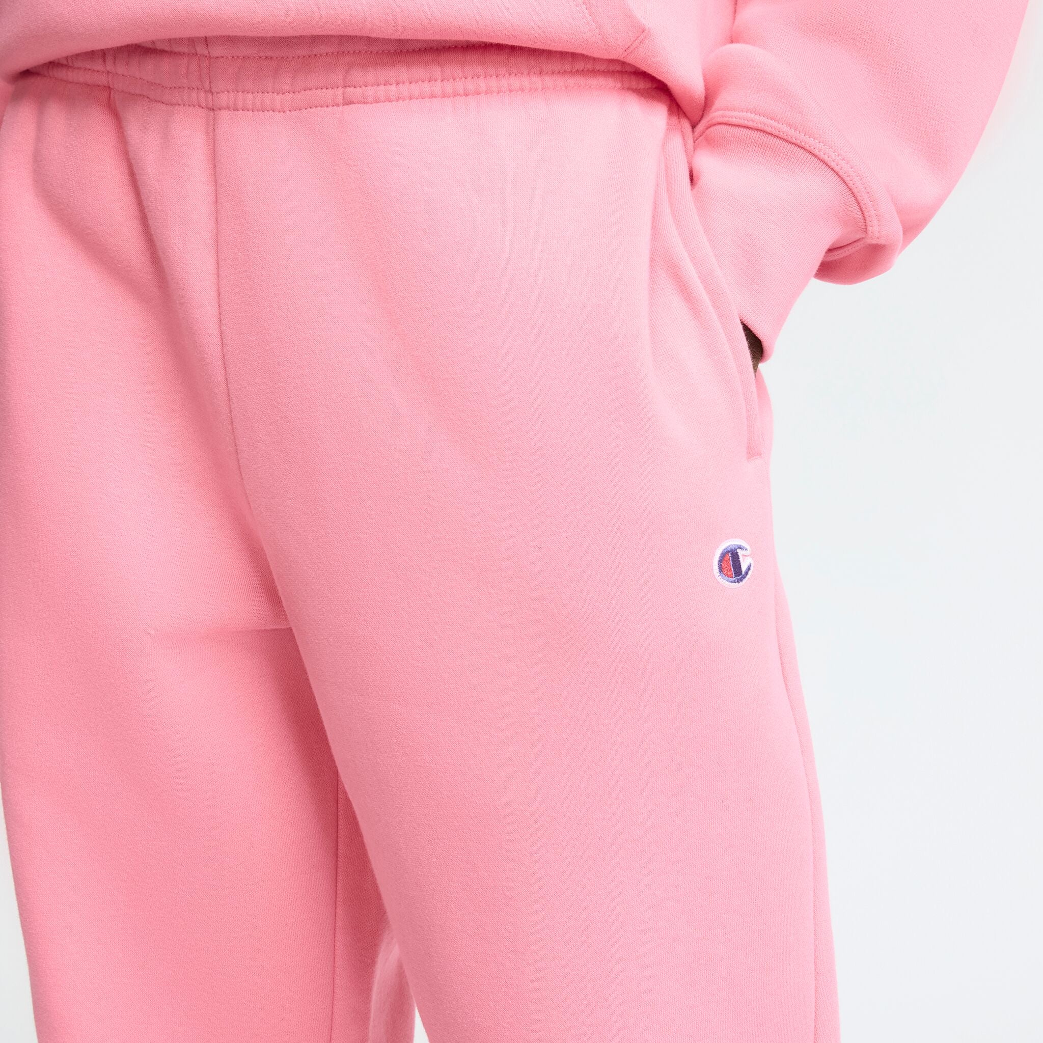 Champion Powerblend Oversized Sweatpants, C Logo in Bubblegum