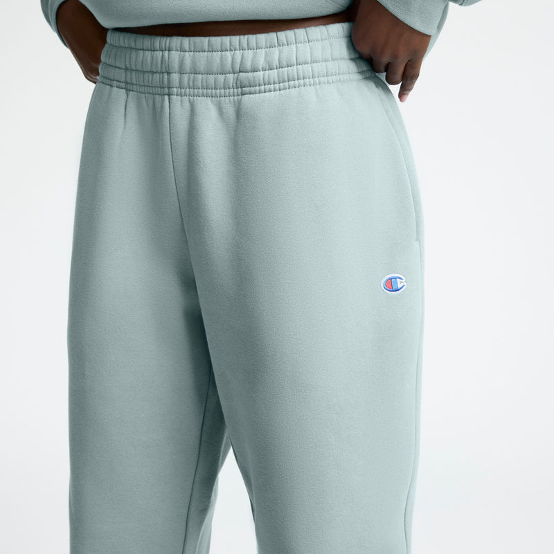 Champion Powerblend Oversized Sweatpants, C Logo in Cloudy Blue