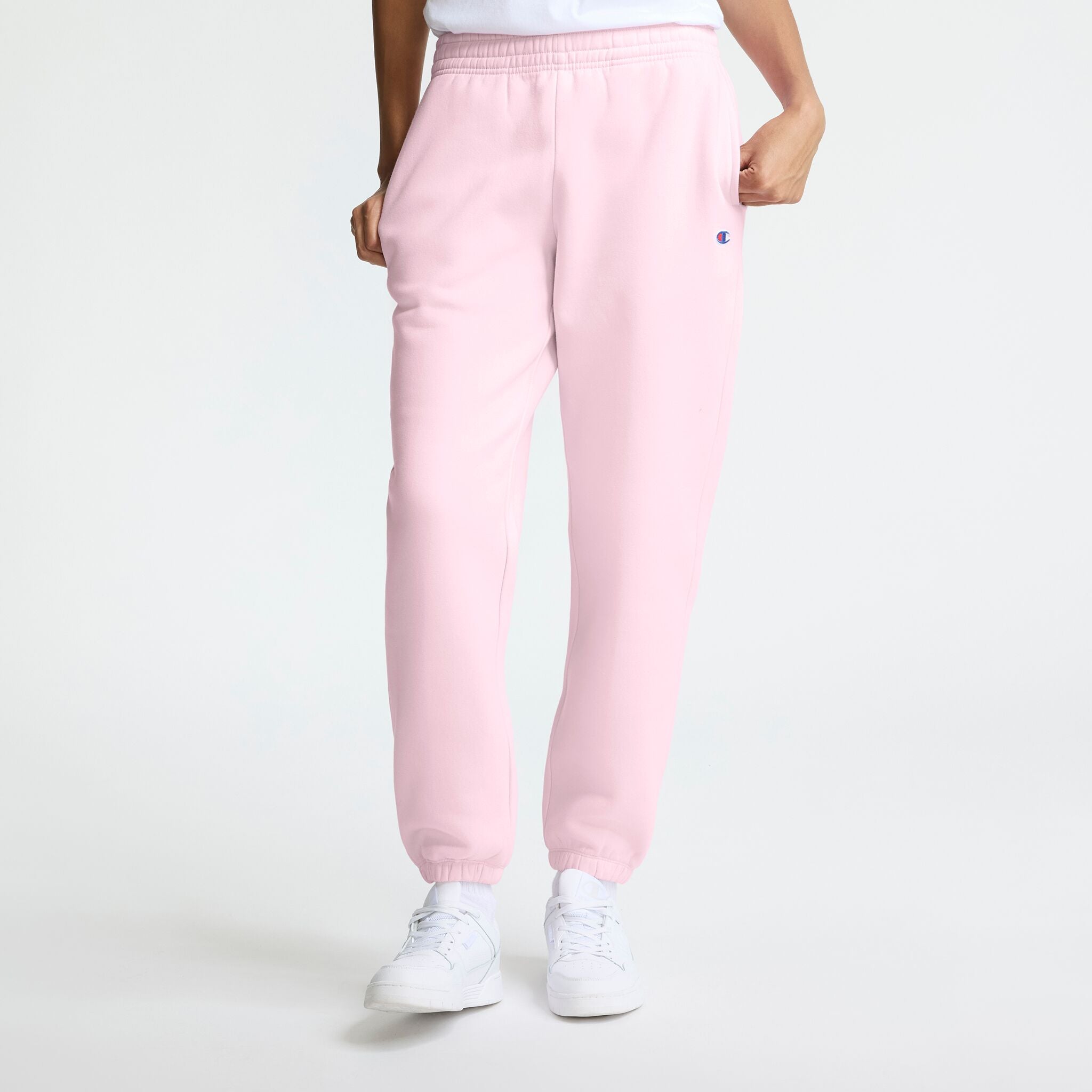 Champion Powerblend Oversized Sweatpants, C Logo in Sweet Dreams
