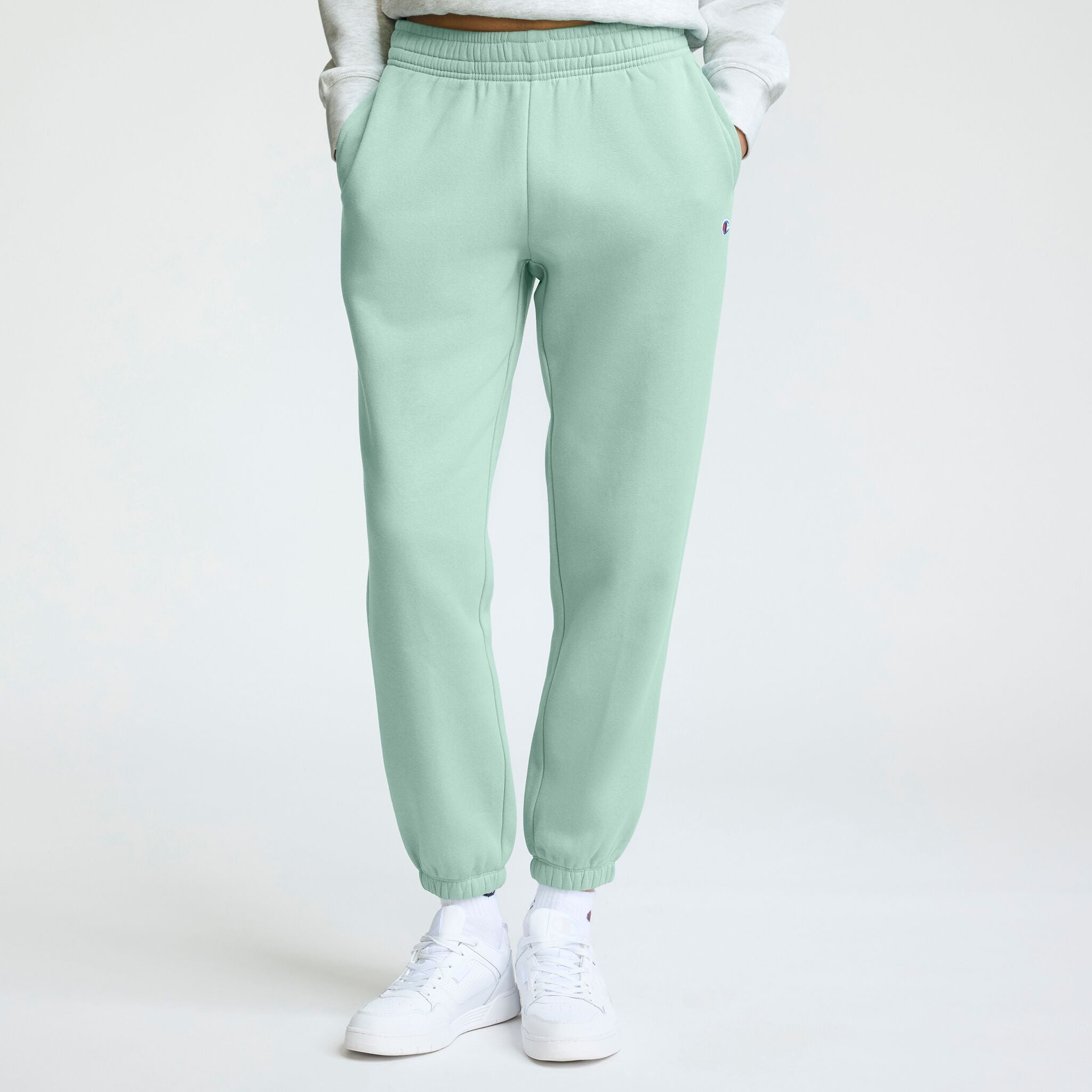 Champion Powerblend Oversized Sweatpants, C Logo in Beach Bungalow Blue