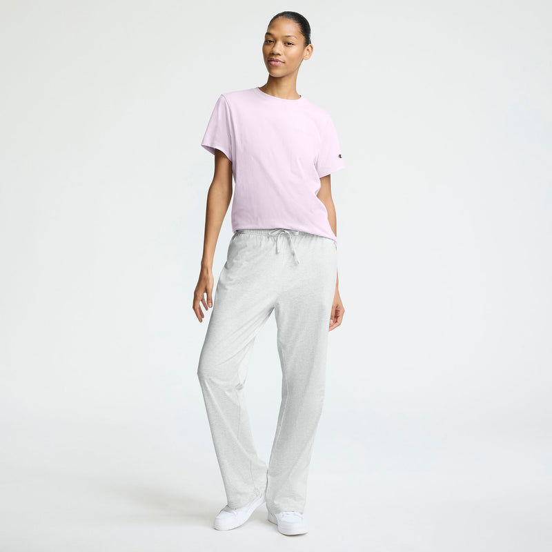 Champion Lightweight Lounge Pants, C Logo in Platinum Silver Heather
