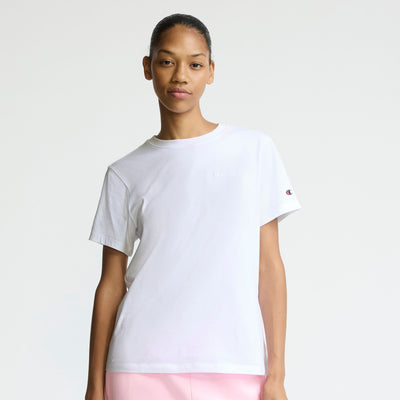 Champion Classic T-Shirt, Tonal Left Chest Script in Bright White