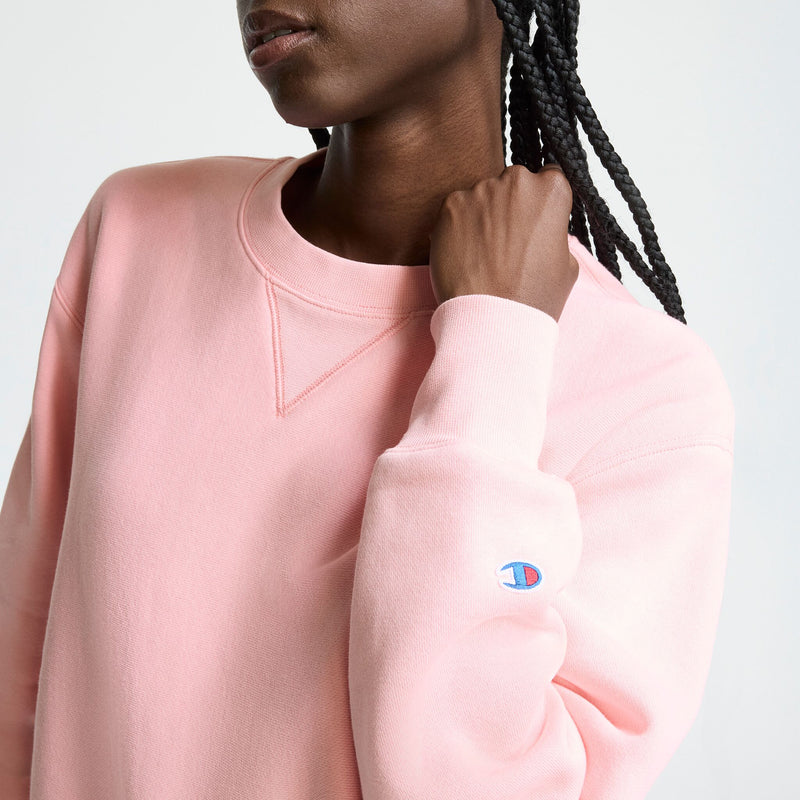 Champion Essentials Reverse Weave Crewneck Sweatshirt in Coral Glow