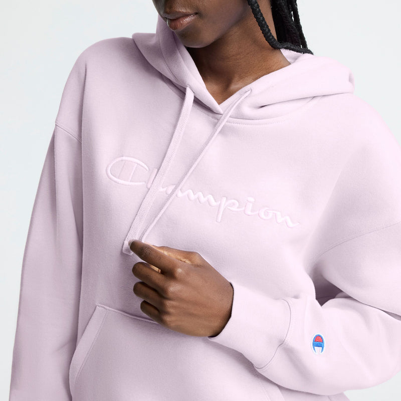 Powerblend Hoodie, Relaxed, Full Embroidered Script Logo