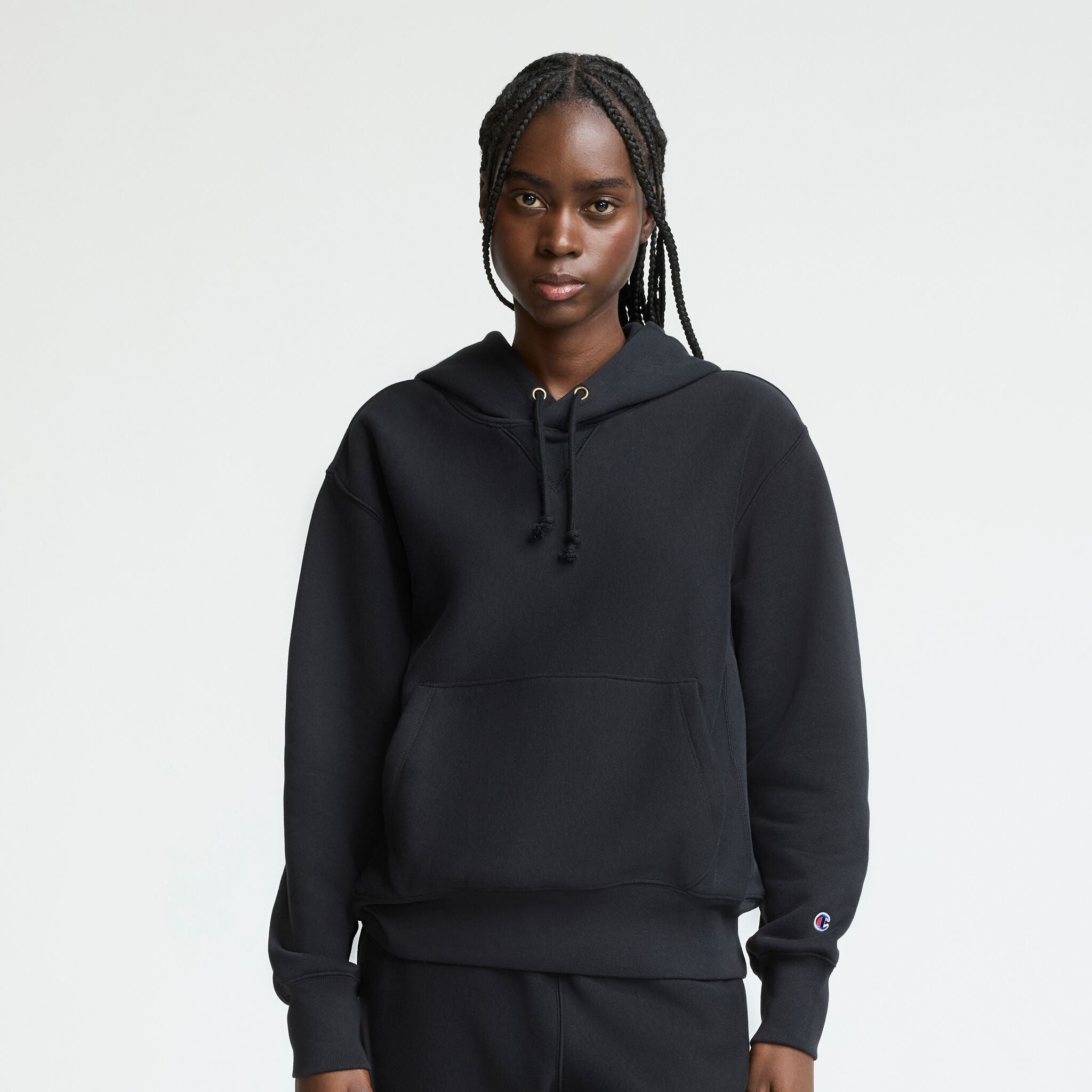 Champion Women's Reverse Weave Hoodie Sweatshirt - Black