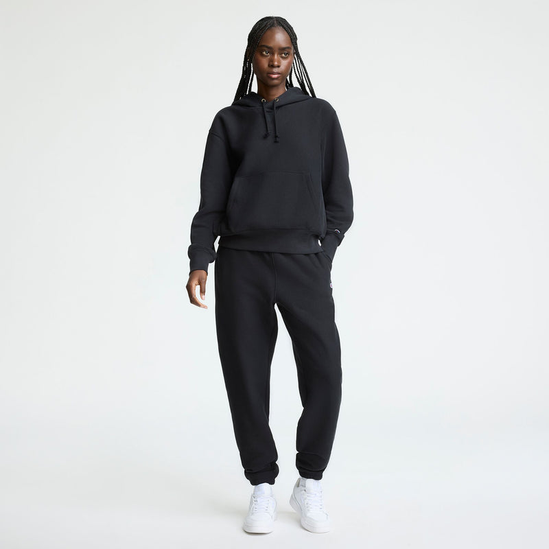 Champion Essentials Reverse Weave Hoodie Sweatshirt in Black