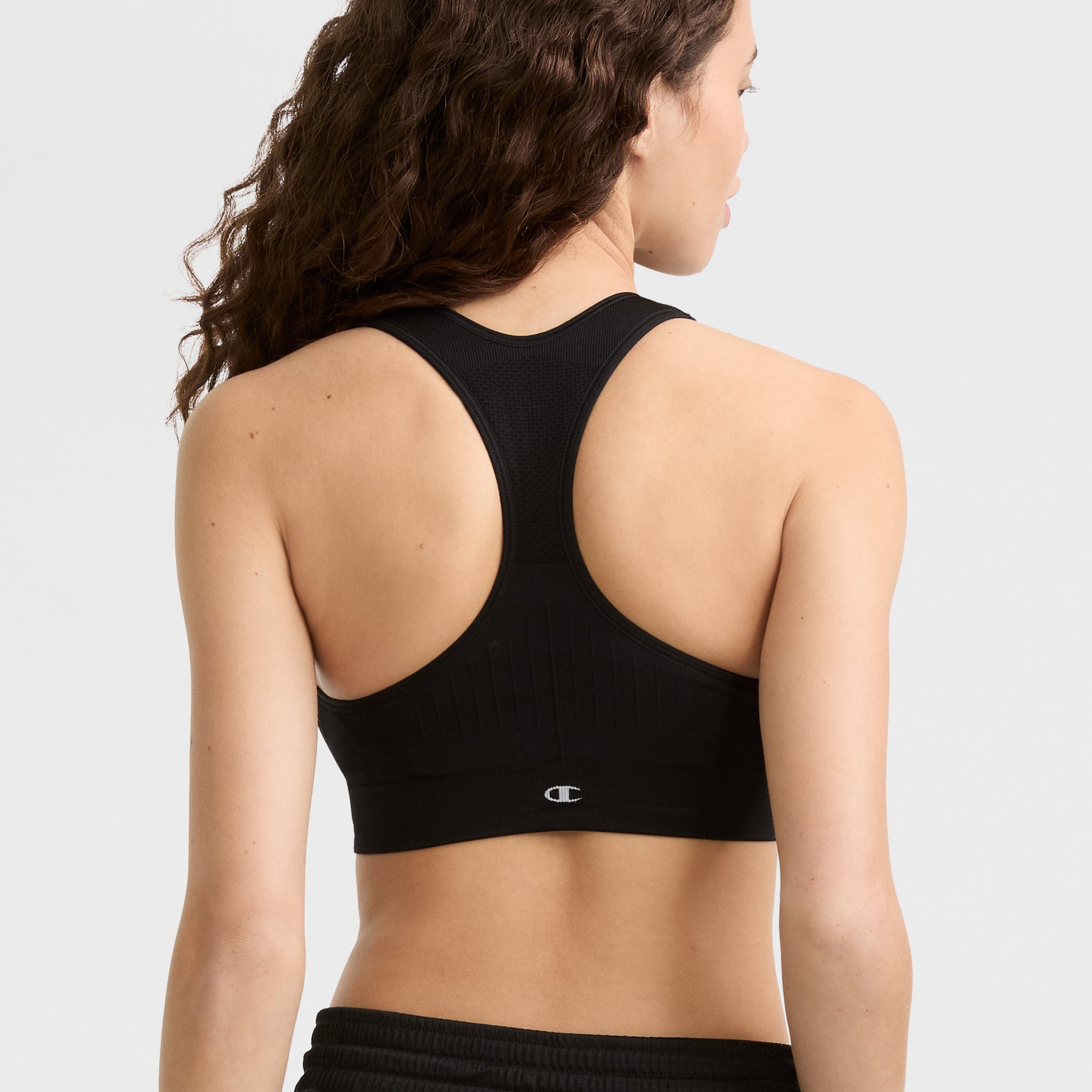 Champion Infinity Racerback Bra, C Logo in Black