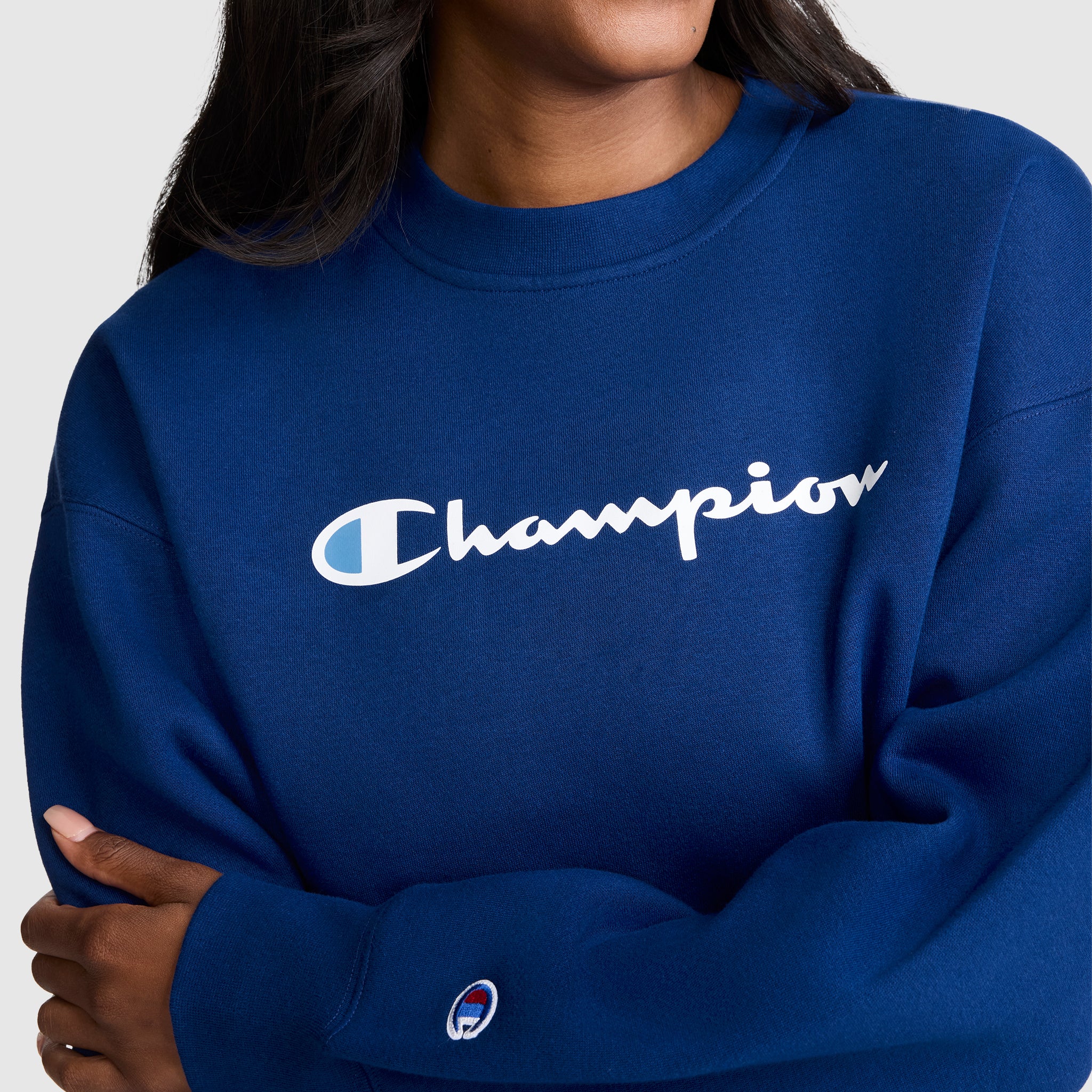 Powerblend Crewneck Sweatshirt, Script Logo – Champion