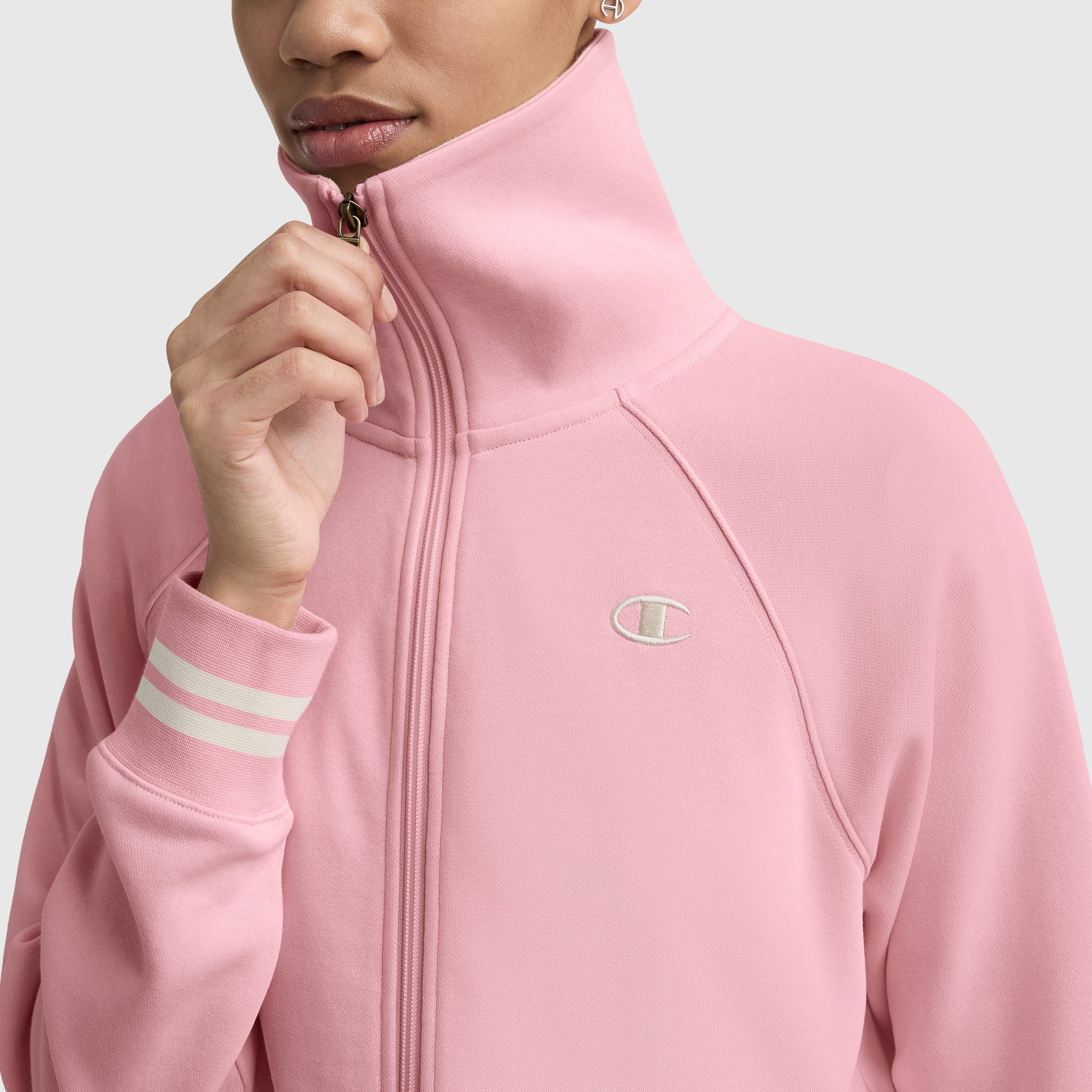 Pitcher Full-Zip Mockneck Top, C Logo – Champion