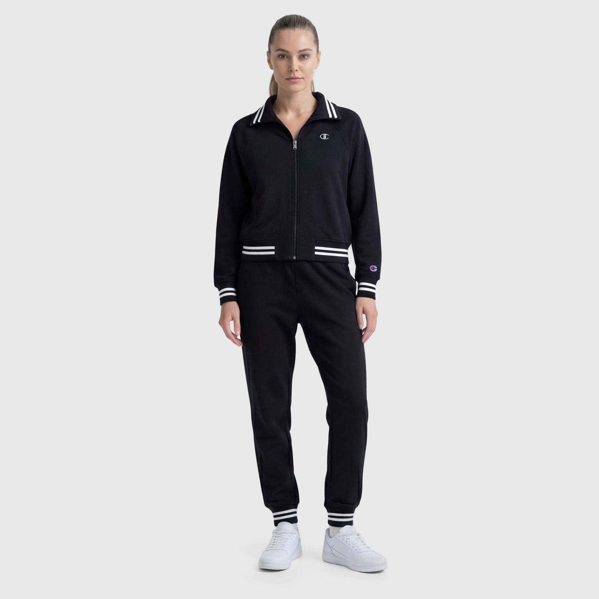 Pitcher Full-Zip Mockneck Top, C Logo – Champion