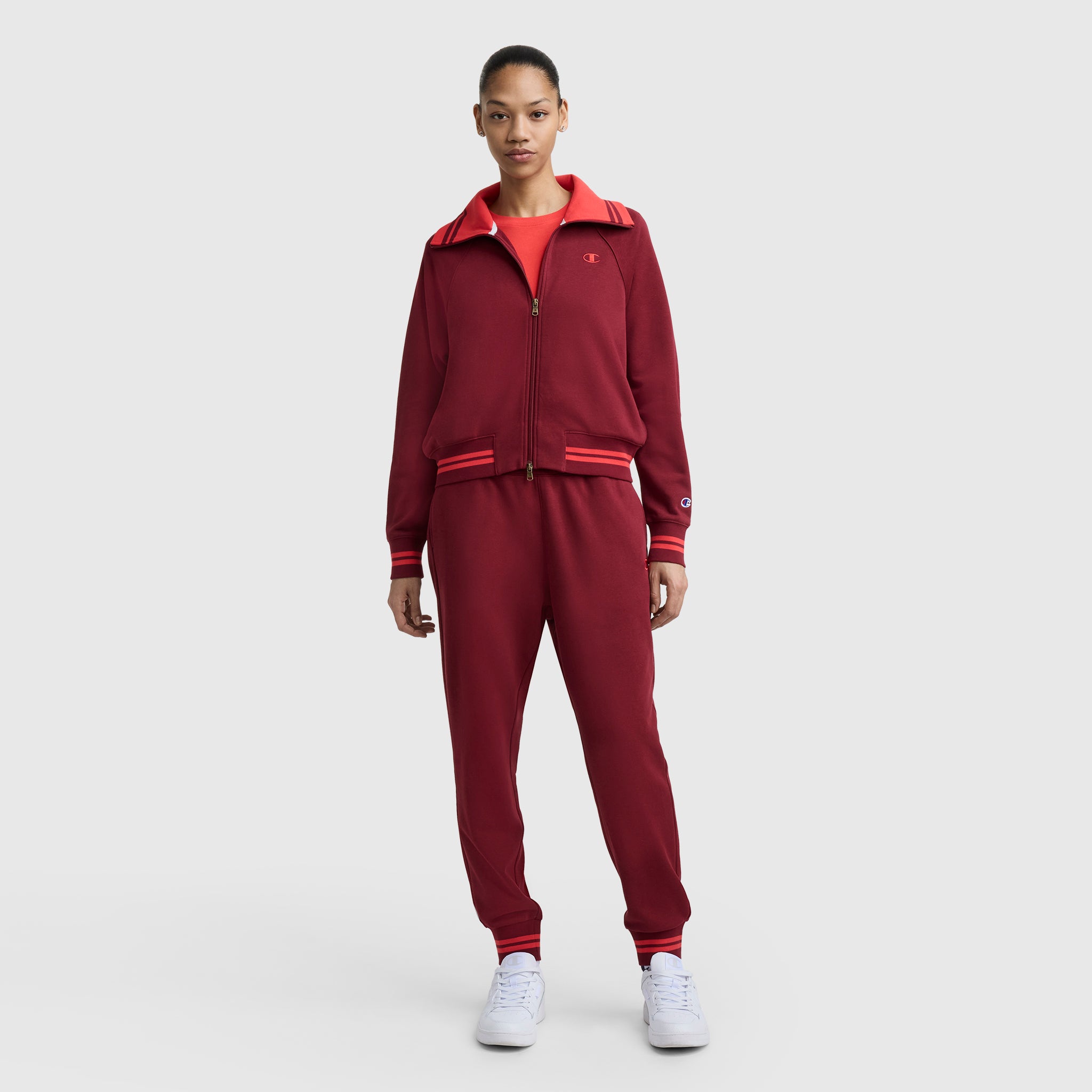 Pitcher Full-Zip Mockneck Top, C Logo – Champion