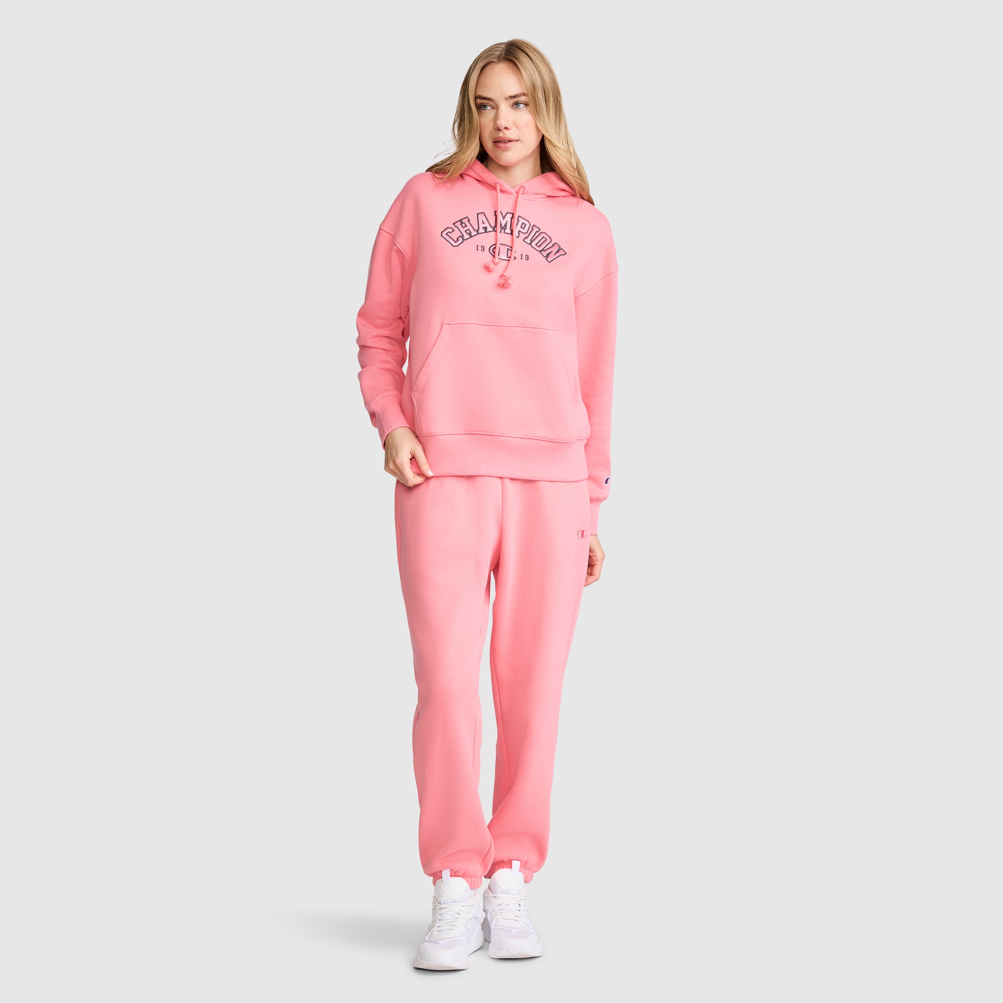 Fleece Hoodie, Satin Applique – Champion