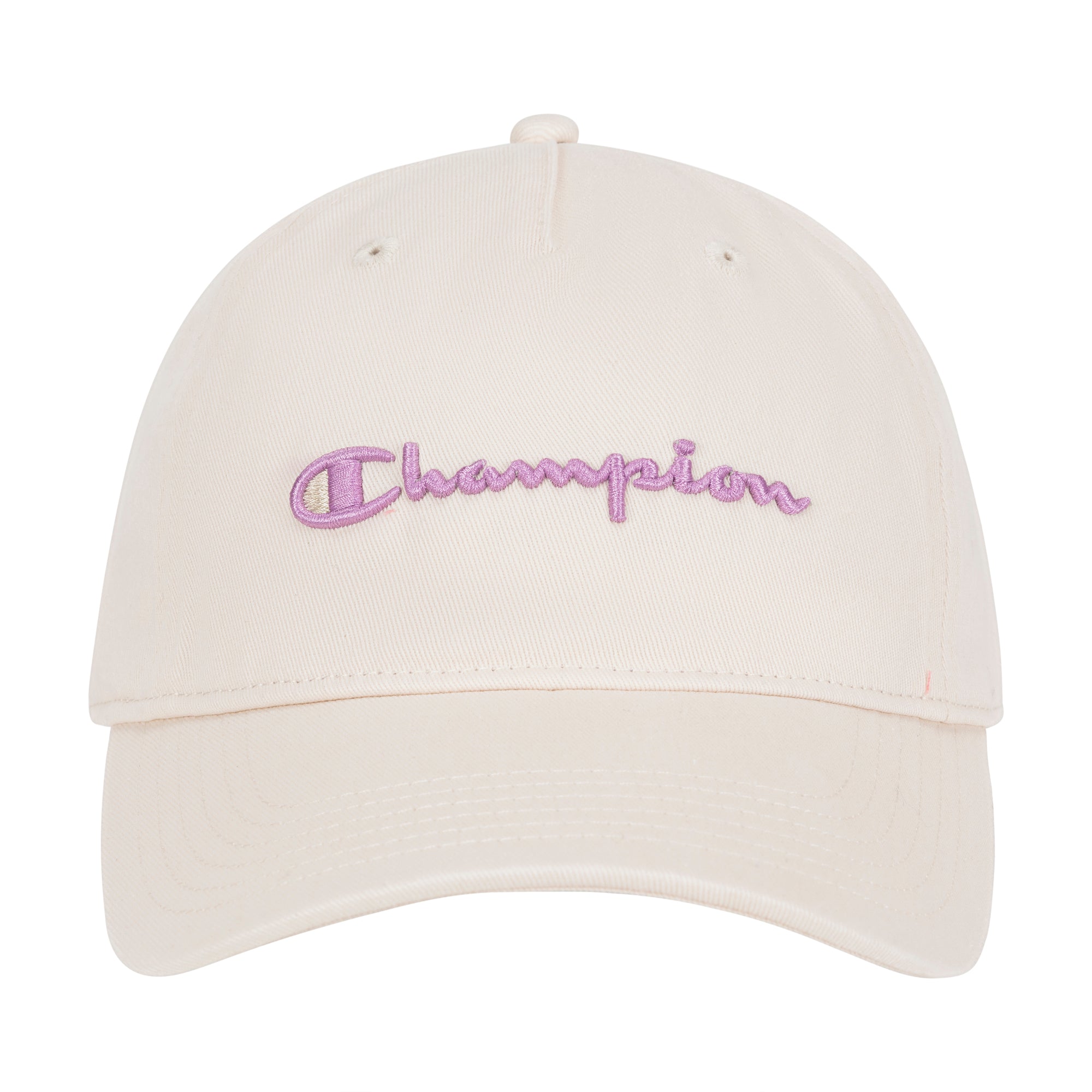 Champion Script Embroidery Adjustable Cap in Ivory Pink