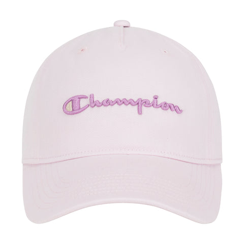 Light pink cap with 'Champion' logo on a white background