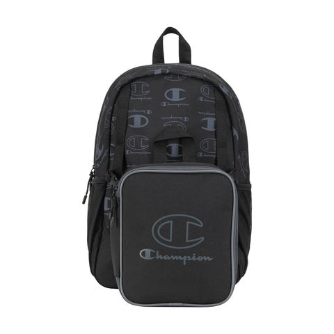 Champion Kids' Mode Lunch Kit & Backpack Combo in Black/Grey