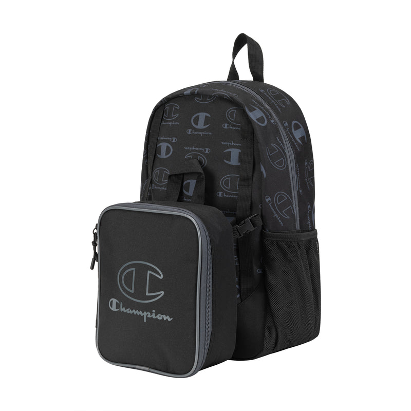 Champion Kids' Mode Lunch Kit & Backpack Combo in Black/Grey