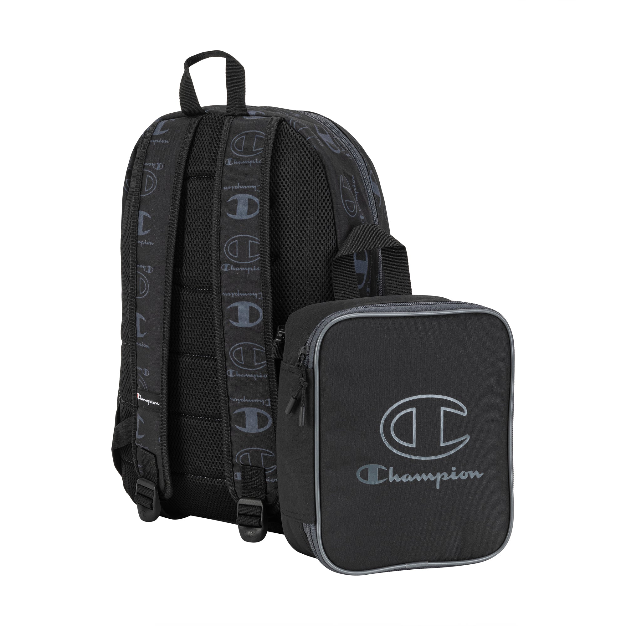 backpack laptop lunch Champion Mode Lunch Kit & Backpack Combo, Black/Grey, One Size
