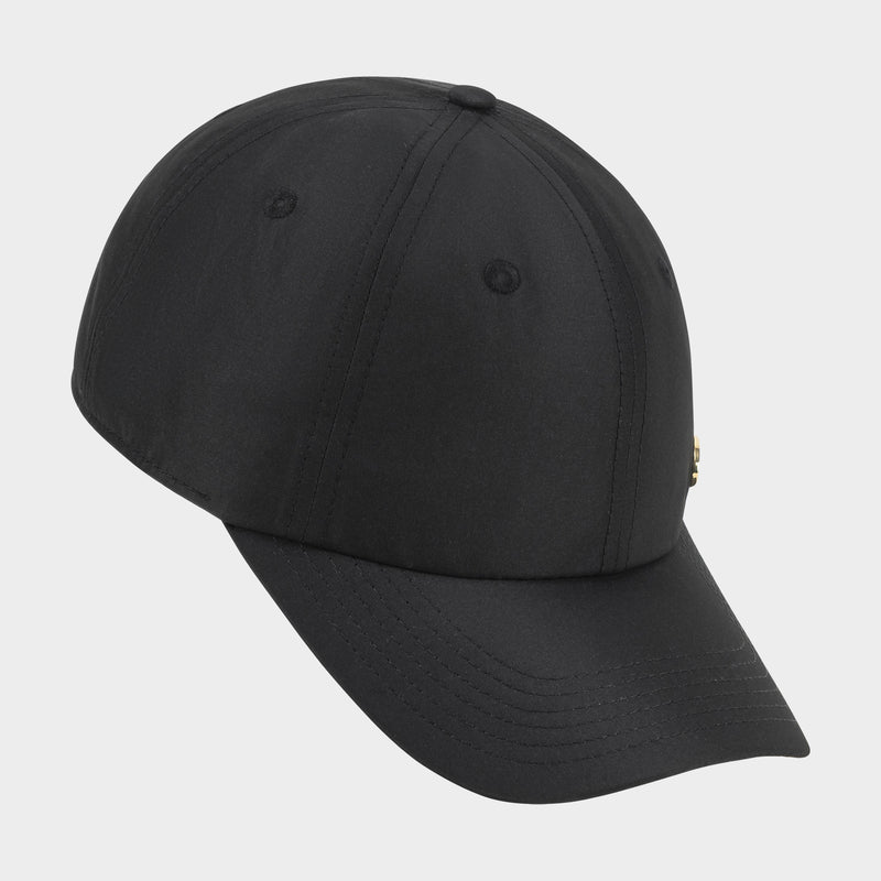 The Champion Lifestyle Sport Adjustable Baseball Cap, in solid black with a curved brim and visible stitching, offers an adjustable fit for comfort. Displayed against a light gray background.