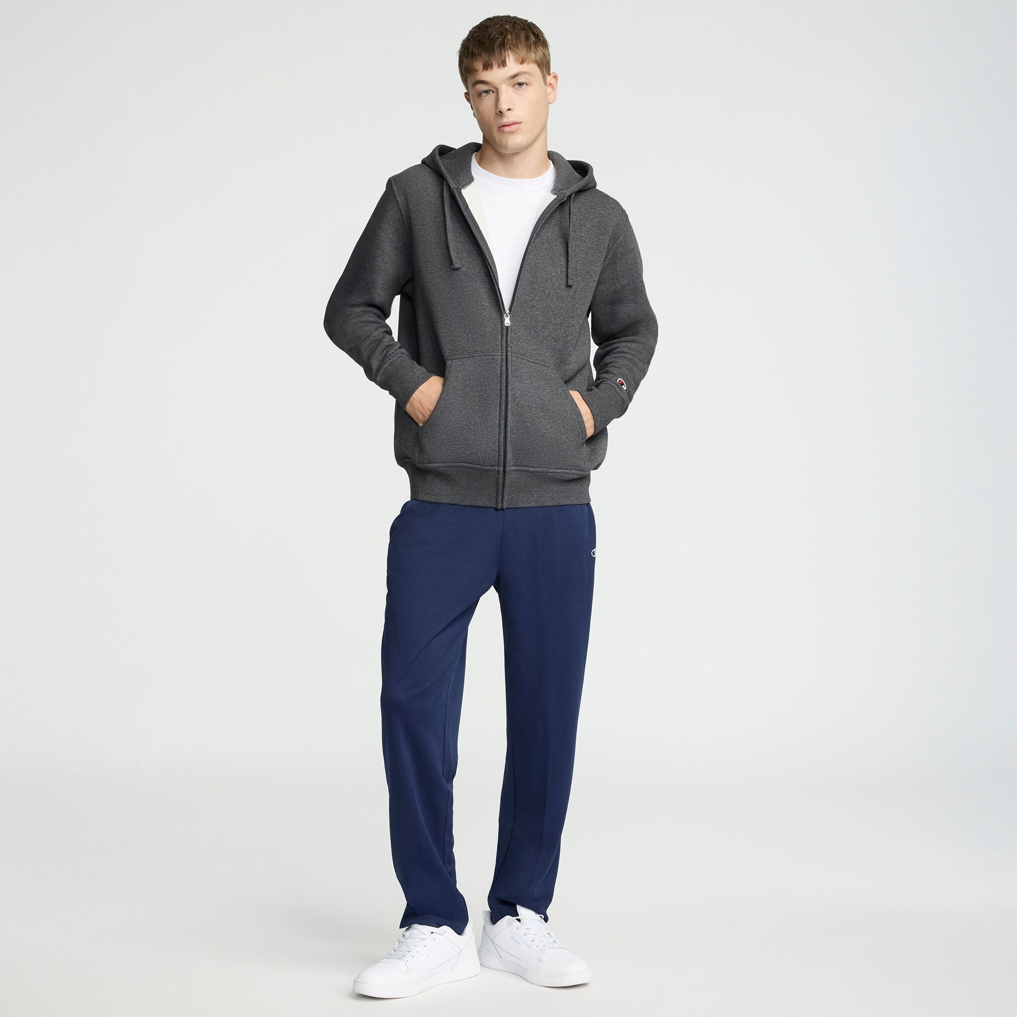 Powerblend Full-Zip Hoodie, C Logo – Champion