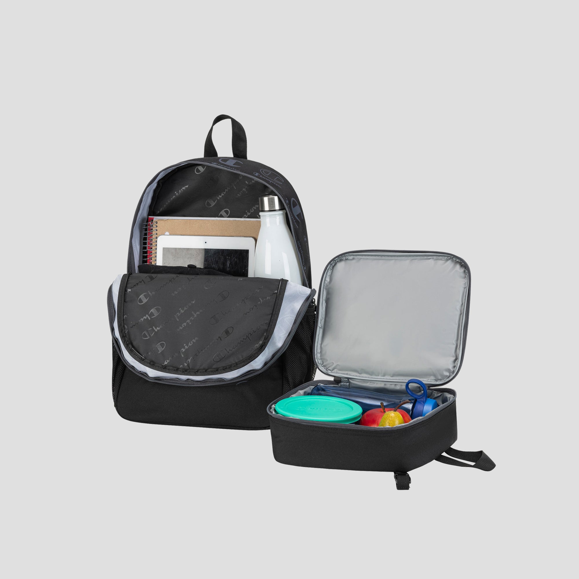 best travel backpack with lunchbox Kids' Mode Lunch Kit & Combo Body & Accent Color:Waxed Canvas w/ Grizzly Leather VA game department stocks Device_Tablet warming both the back