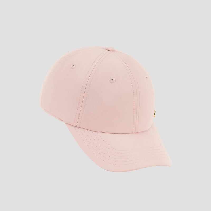 A light pink Lifestyle Sport Adjustable Baseball Cap by Champion, showcasing visible stitching and eyelets for breathability, offers an adjustable fit and is displayed against a plain light gray background.